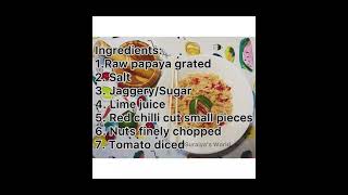 Salad Recipe_Raw Papaya Salad(কাঁচা পেঁপের সালাদ)_easy_tasty_no one will believe it’s made of Papaya