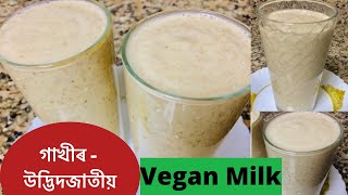 Plant Based milk Recipe/ এটা গাখীৰৰ ৰেচিপি/ উদ্ভিদজাতীয় গাখীৰ/ How To Prepare Vegan Milk