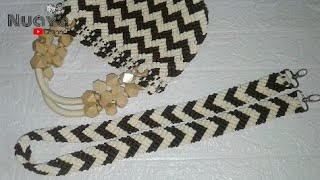 Tutorial Handle Panjang Tas Tali Kur Motif Zig Zag // Macrame Bag Strap // Makrame // Makrome