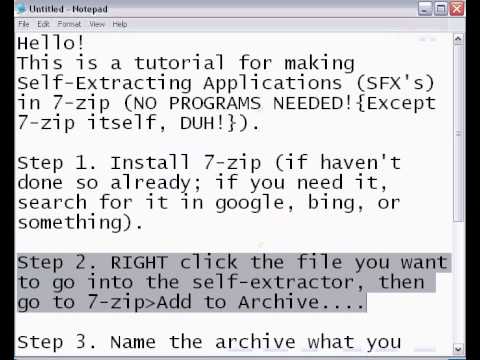 How To Make A Self-Extracting.exe Using 7-zip (No Other Programs ...