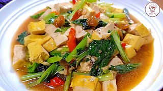 How to cook stir-fried tofu and mustard greens that are simple and delicious