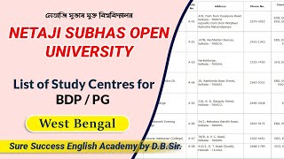 Study Centre of Netaji Subhas Open University in West Bengal