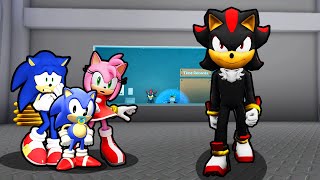 SONIC FAMILY VS SHADOW THE HEDGEHOG PRISON RUN IN ROBLOX