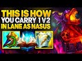 This is how to carry when you are being camped as Nasus!!| Carnarius | League of Legends