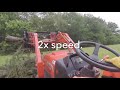 kubota 3350 working heavy brush with everything attachments wicked root grapple 55 inch