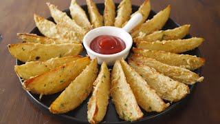 Garlic Crispy Potato Wedges | Easy Potato Snacks Recipe