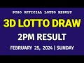 3D Lotto 2PM Draw Result Today February 25, 2024 PCSO Swertres 3d Lotto Result Today 1st Draw