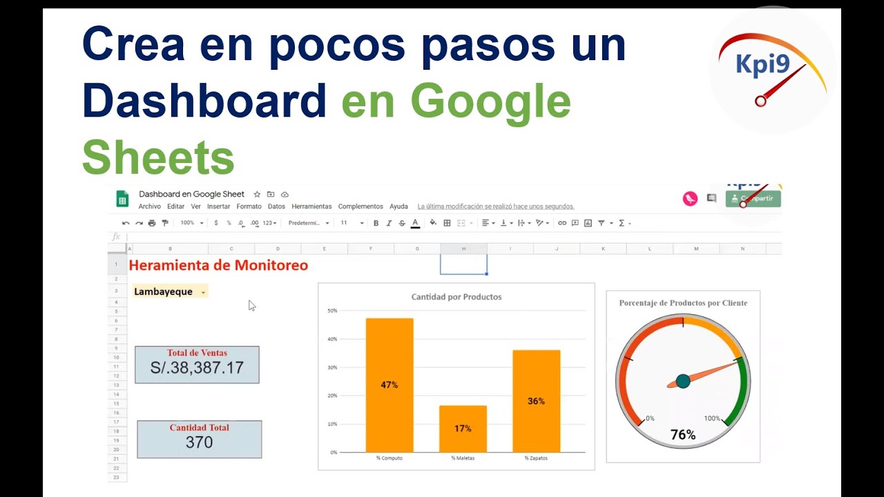 Crea En Pocos Pasos Un Dashboard En Google Sheets - YouTube