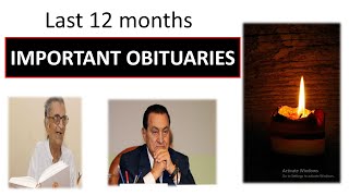 Last 12 months Important Obituaries by vidwan competition