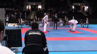 Macedonia vs Finland. Male Team Kumite Eliminatories. 49th European Karate Championships