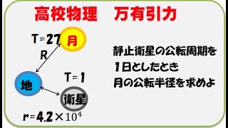 高校物理　万有引力ケプラーの第３法則　月の公転半径を求めよう