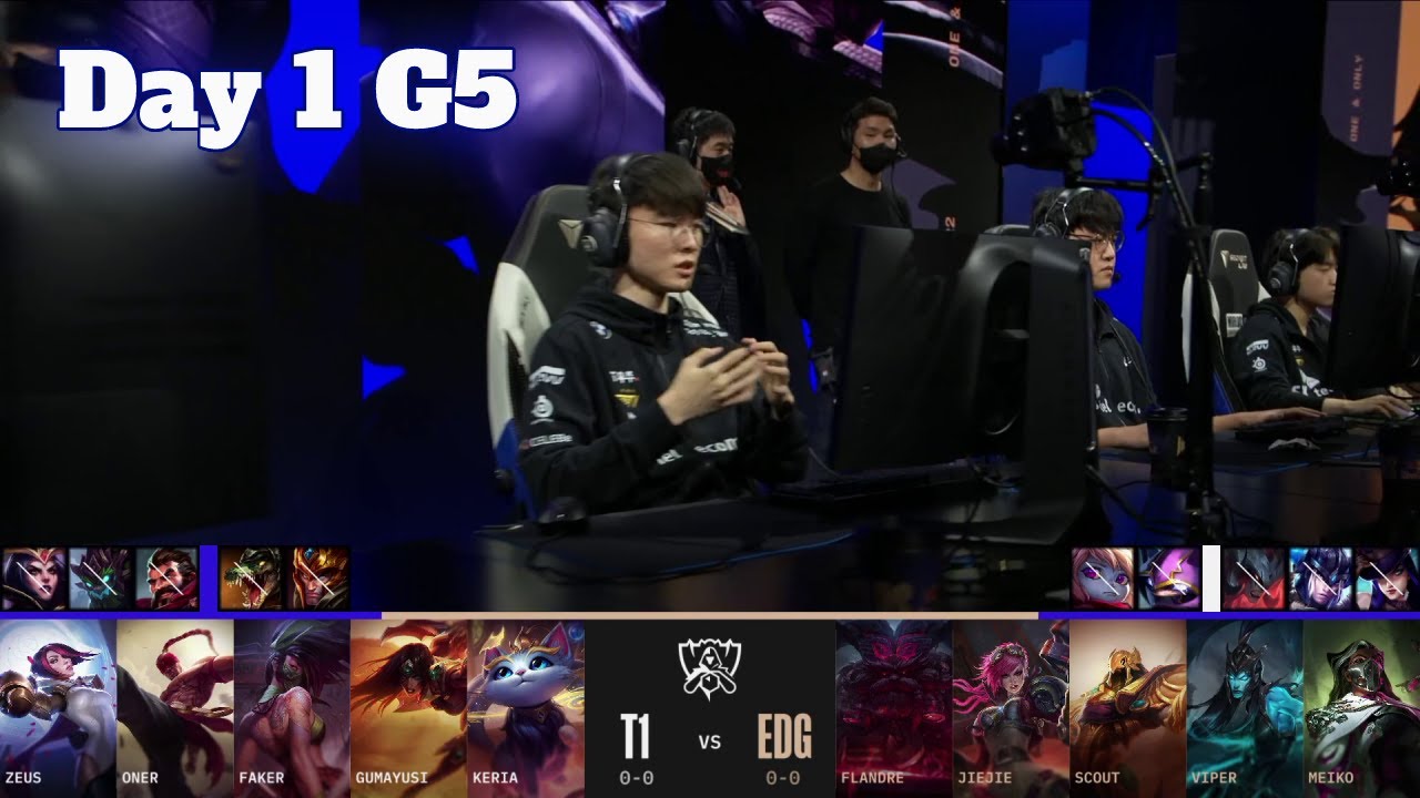 T1 Vs EDG | Day 1 LoL Worlds 2022 Main Group Stage | T1 Vs Edward ...