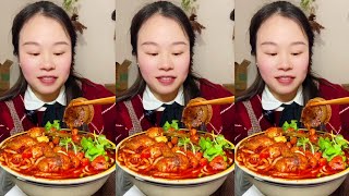 ASMR Eating Spicy Food Chinese 😋 Eating Spicy Noodles Soups And Eggs, Spicy Snails Noodles Soups