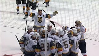 Final moments as the Vegas Golden Knights win their first NHL game