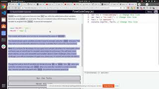 Lesson 10 | Basic JavaScript | Declare a Read-Only Variable with the const Keyword