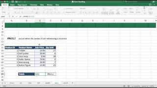 NULL Errors in Microsoft Excel