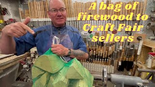 Woodturning. A bag of Firewood to Craft Fair sellers.