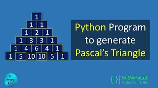 Pascal's Triangle in Python | Python Code for Pascal's Triangle | Pascal's Triangle | SuMyPyLab