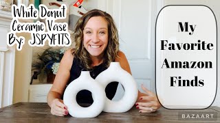 White ceramic donut vases- Shopping with an Amazon Influencer 💛 Decoration Review