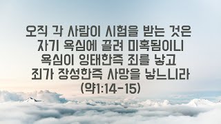 [한절묵상] 욕심을 이기는 방법 (약1:14-15)