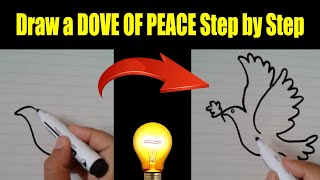 How to Draw a DOVE OF PEACE Step by Step || Draw easily