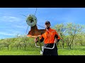 Stihl Fs 560 C-EM with durocut 40-4 trimmer head cutting fresh grass.( Motocoasa Stihl la taiat.)