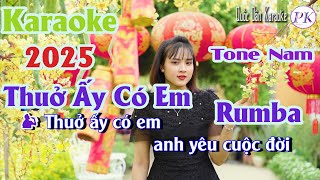 Karaoke Thuở Ấy Có Em | Rumba | Tone Nam (Am,Tp:90) | Quốc Dân Karaoke