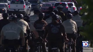 Large police presence at Orange Bowl in Miami Gardens