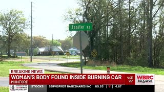 Woman's body found inside burning car in Talladega Co.