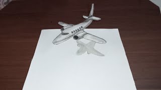 3d airplane drawing| 3d flight drawing| #shorts