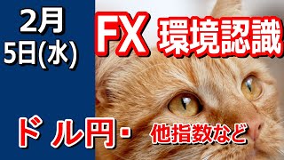 【TAKA FX】ドル円他各通貨の環境認識解説。各種指数、GOLDなど　2月5日(水)