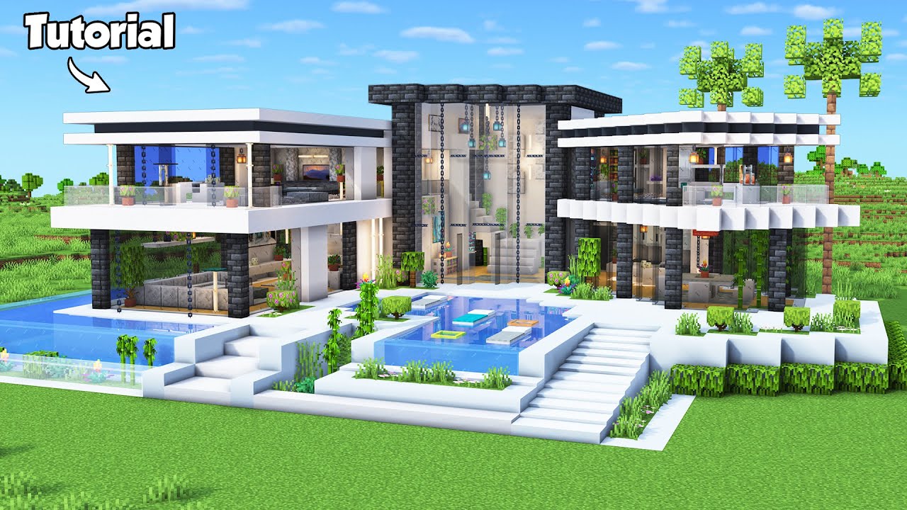 Minecraft Ultimate Modern House Tutorial Easy To Follow 76