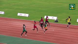 Usheoritse Itsekiri wins heat 4 of the men's 100m at 12th All African Games, Rabat.