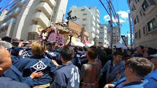 30年  浅草神社  例大祭 「  二之宮  」中村會　西浅三北　本社神輿マル金流渡御  迫力満点です（生）　。