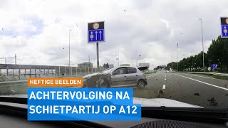 UNIEKE BEELDEN! Politie RAMT op volle snelheid VLUCHTENDE auto na schietpartij | Hart van Nederland