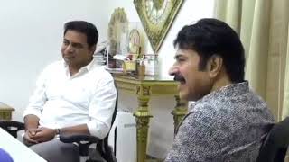 Mammootty Meets Telangana Minister KTR at Hyderabad |Telangana | YSR Yatra Movie | SLN CRAZY STUFF |