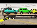 transporting pixar cars u0026 fruits with colored u0026 john deere vs claas vs tractors beamng.drive 962