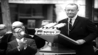 Mexican President Gustavo Diaz Ordaz and American President Lyndon B Johnson tour...HD Stock Footage