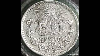 1919 Mexico \u0026 50 Centavos,coin value and price rare .