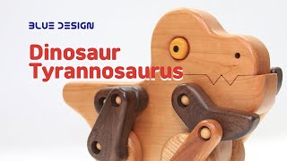 Making a walking Toy Dinosaur (Tyrannosaurus) wooden toy