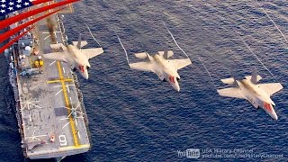 USS America (LHA-6), F-35Bs & Ospreys Aerial Footage - 強襲揚陸艦アメリカ･F-35戦闘機･オスプレイの空撮映像