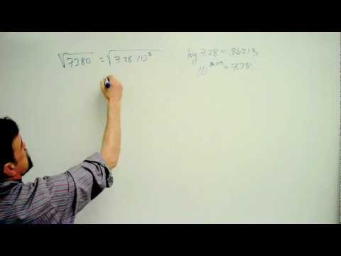 Finding a square root using logarithms Finding a square root using logarithms