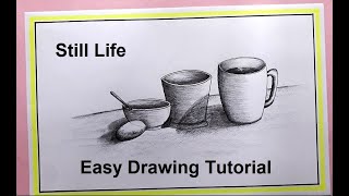 Still life drawing tutorial || pencil sketch and shedding