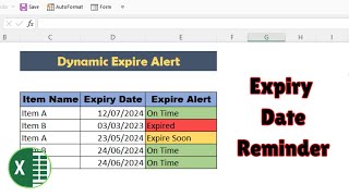 Automatic Expiry Date Alert System in Excel | Expiry Date Reminder