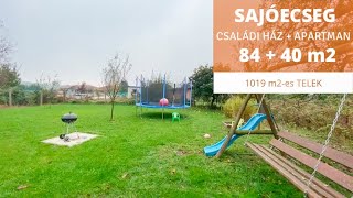 Sajóecsegen eladó 84nm családi ház + 40nm apartmanház, 1019 nm telken!