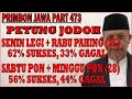 SENIN LEGI + RABU PAHING 67% Sukses 33% Gagal | SABTU PON + MINGGU PON 56% Sukses 44% Gagal