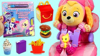 Paw Patrol Baby Skye & Baby Chase Road Trip McDonalds Happy Meal Time & Coloring Book Super Video!