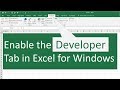 How to Enable the Developer Tab in Excel for Windows