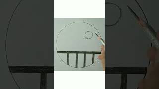 Drawing tutorial // how to draw circle scenery easy step by step 2022 #drawing #shorts #pencil_draw