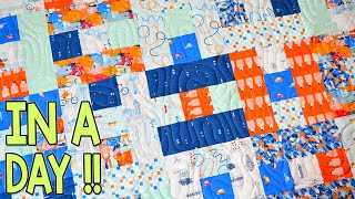 Block Tower | Layer Cake Quilt Pattern | Easy Baby Quilt Pattern | Beginner Quilt Pattern | In A Day